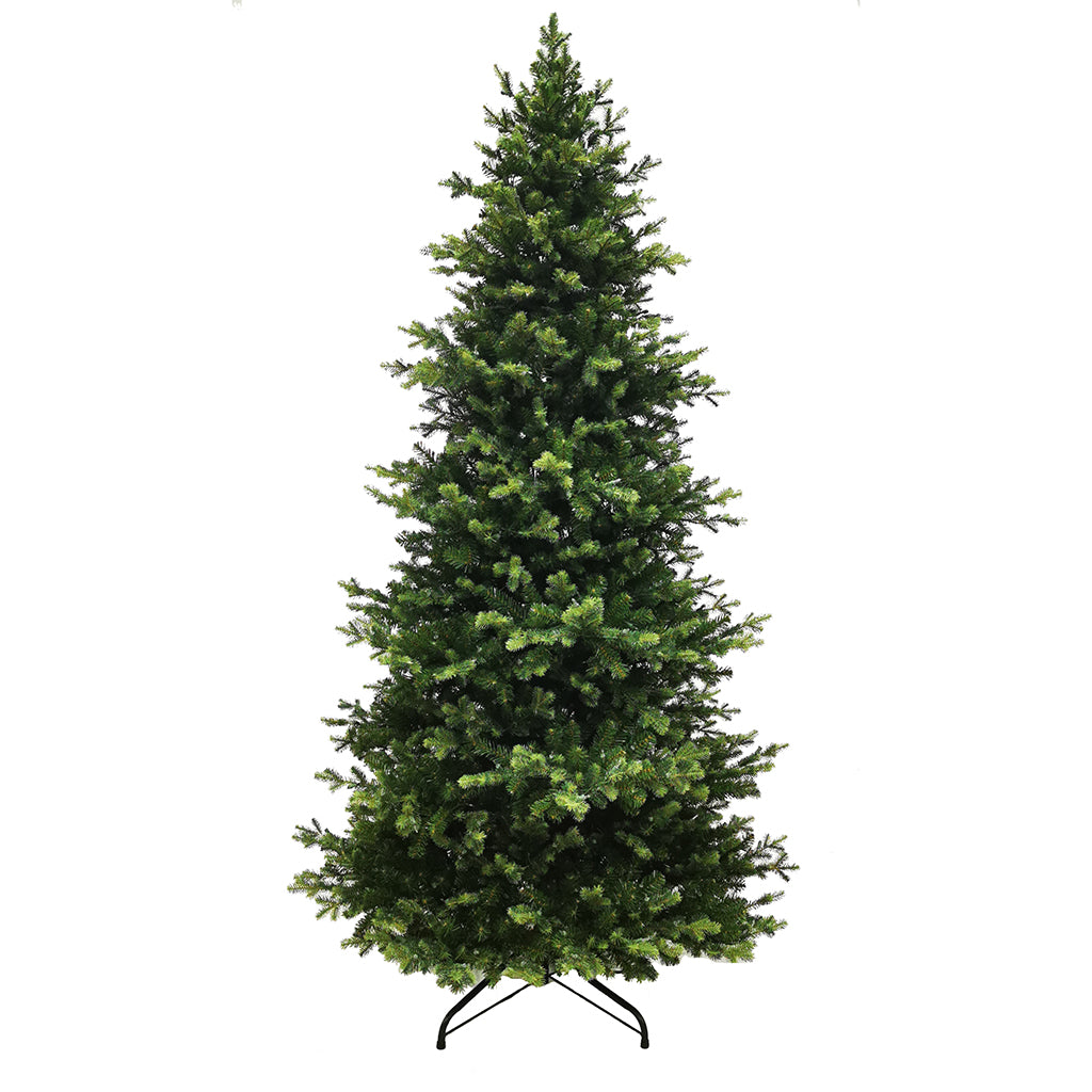 The Venetian Spruce Tree is a magnificent centerpiece for your holiday decor, standing tall at 7.5 feet and measuring 52 inches in width. With 3,966 tips, this tree offers plenty of space for you to hang your favorite ornaments and decorations. 