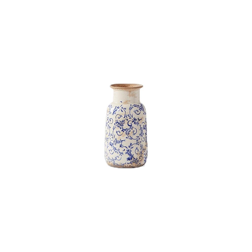 Vintage Blue And White Ceramic Vase Medium