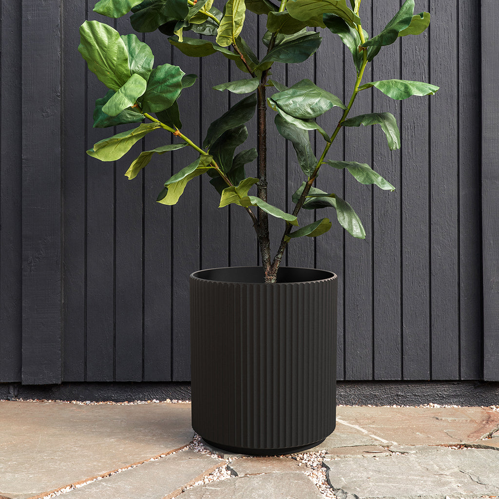 black resin plant pots Mason Demi 16" Resin Planter