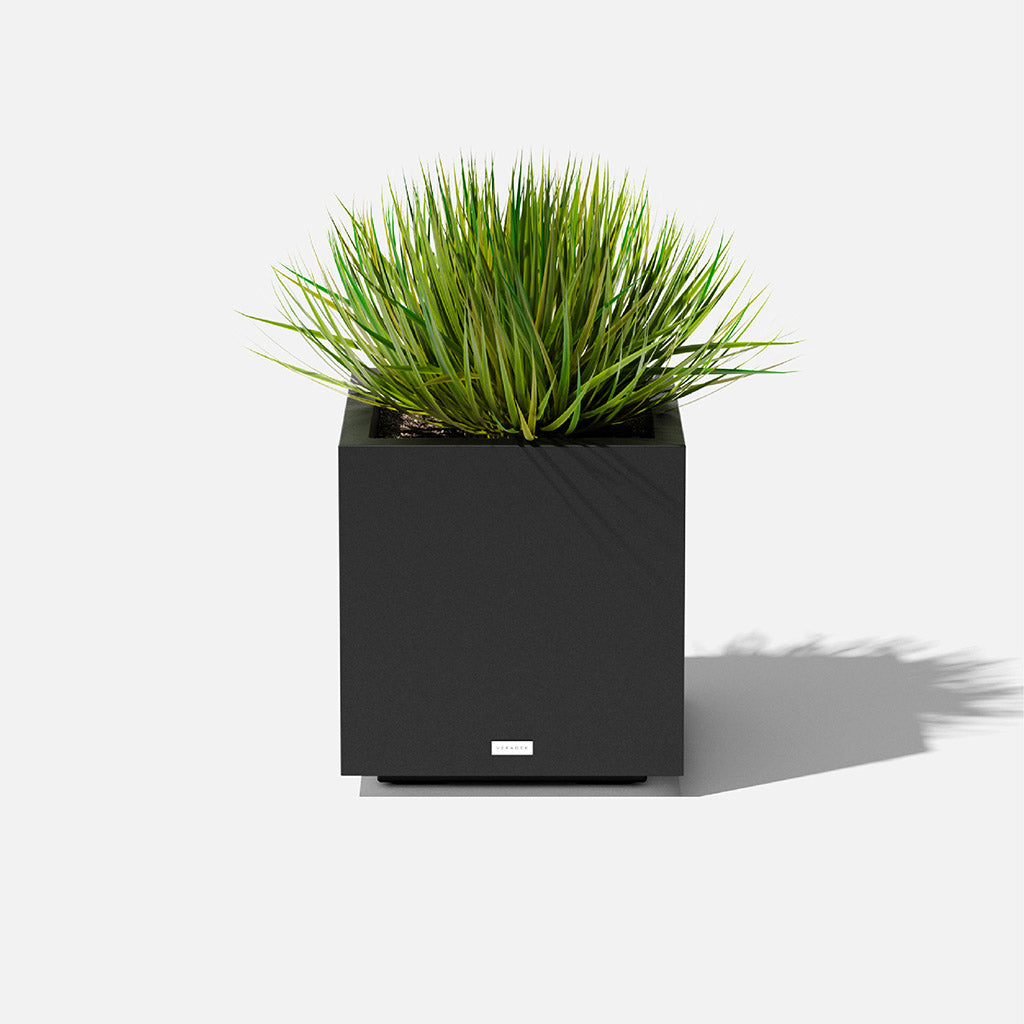 Block Cube Planter Black