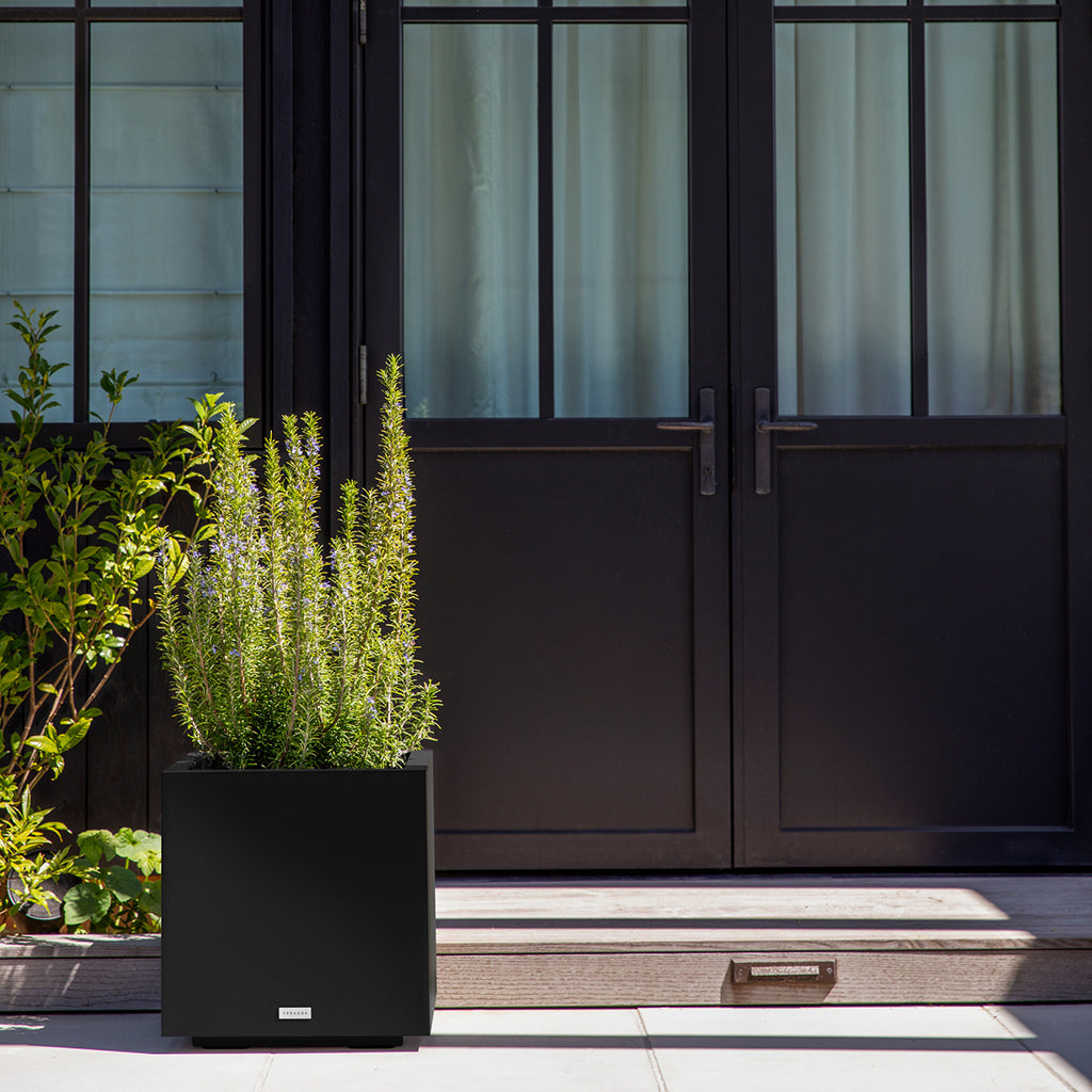 Block Cube Planter Black