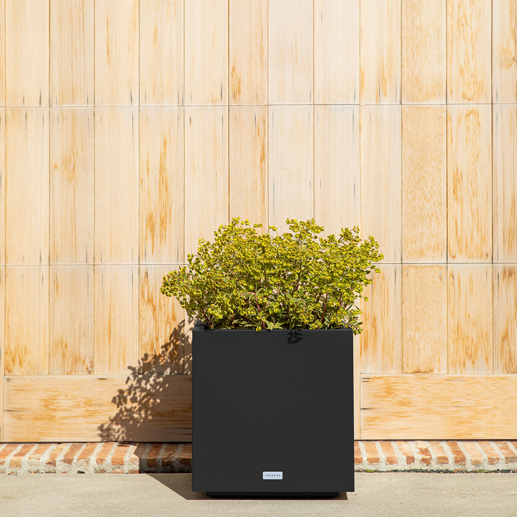 Block Cube Planter Black