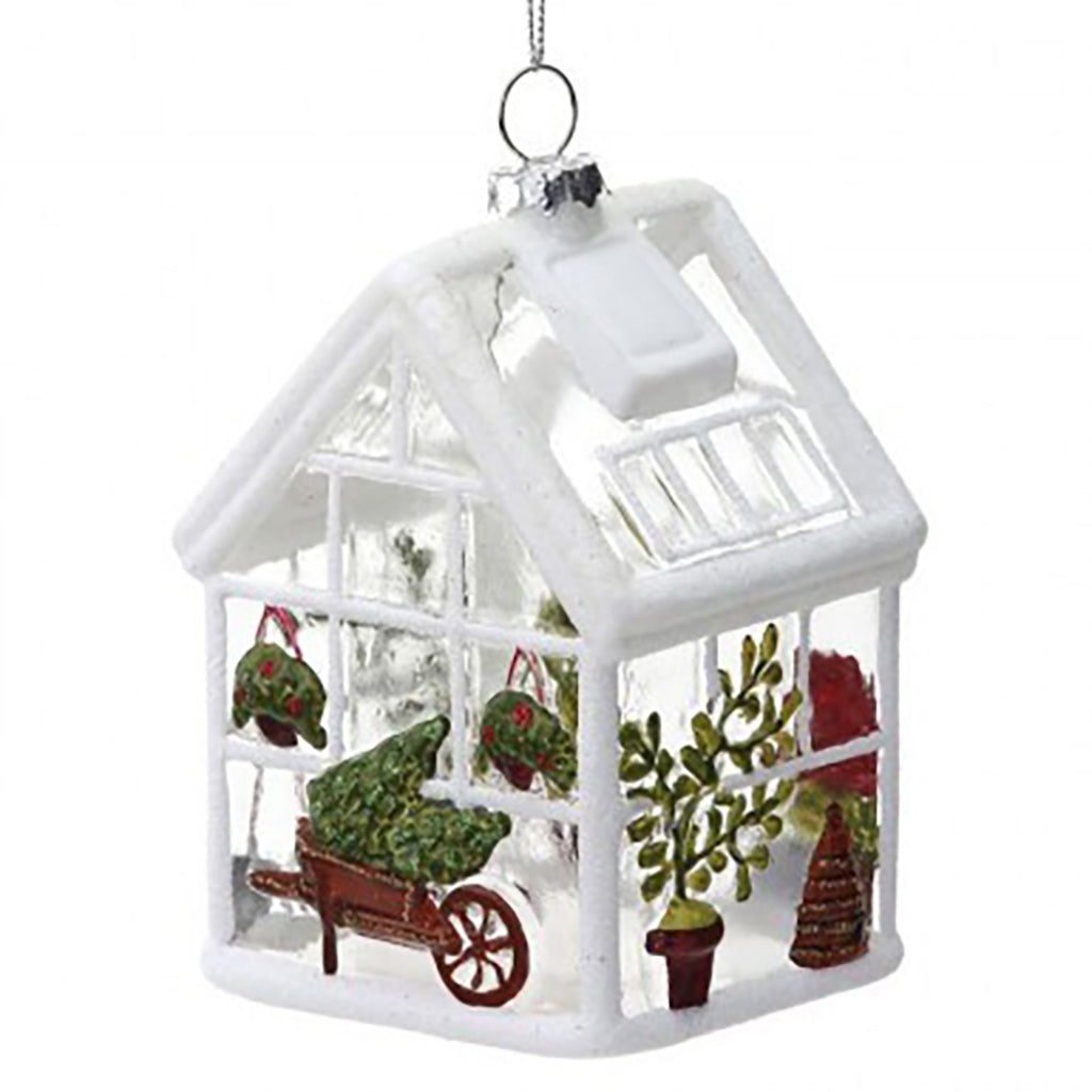 Clear Garden Greenhouse Ornament 4in