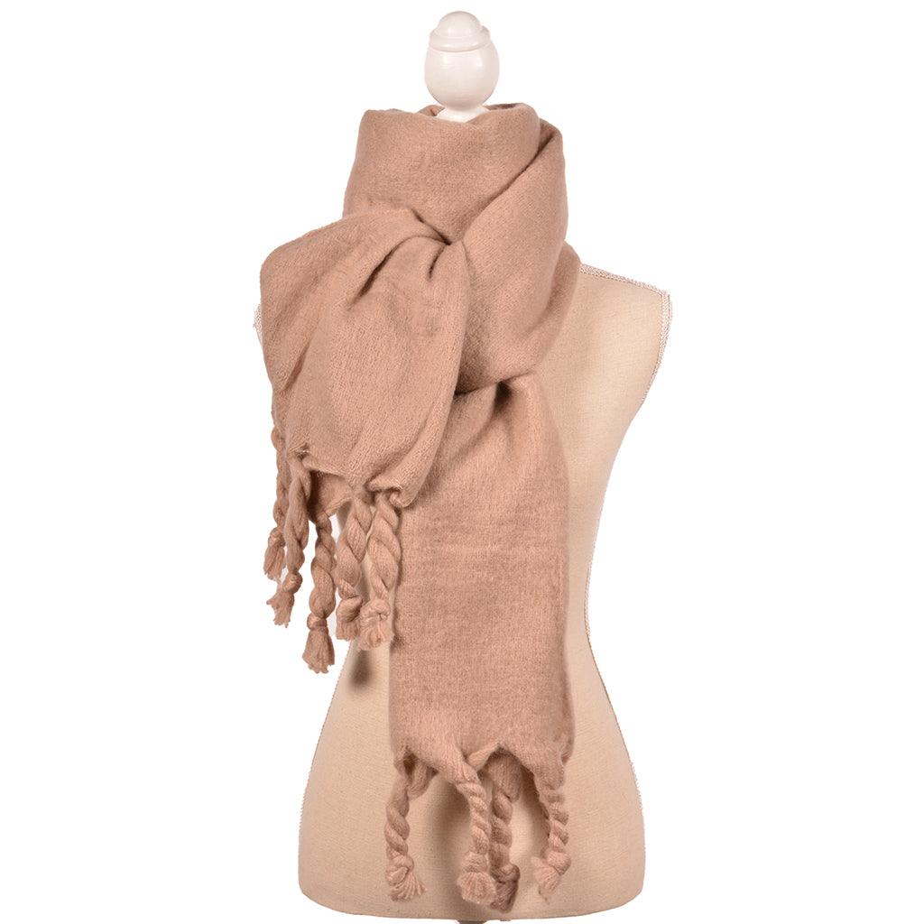 Solid Scarf With Tassels Tan