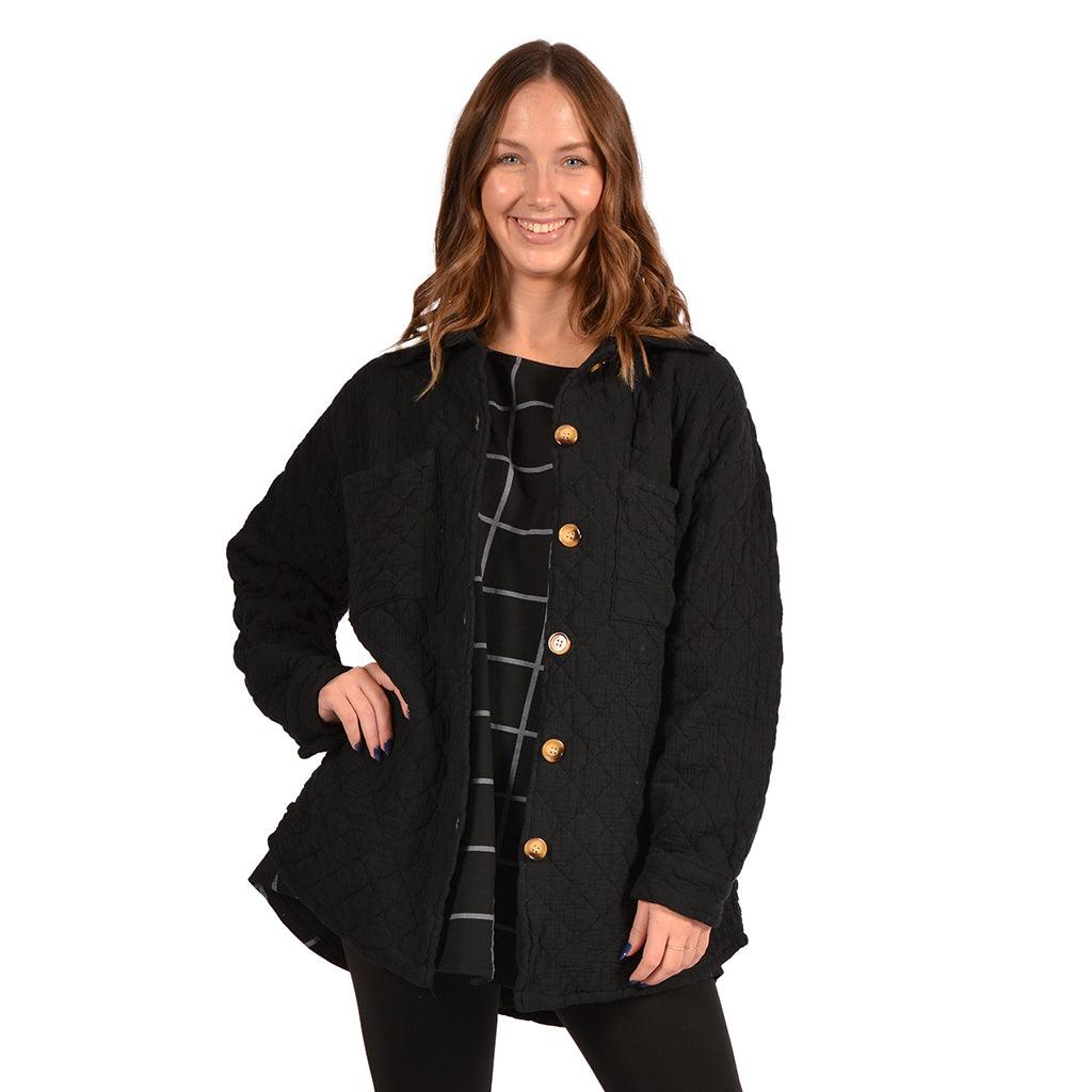 Quilted Coat Black