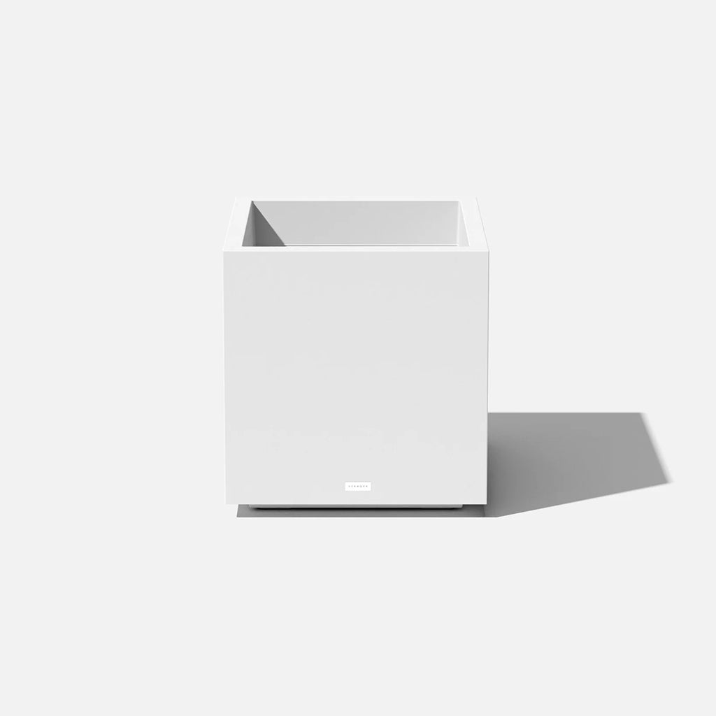 Block Cube Planter 21x21" White