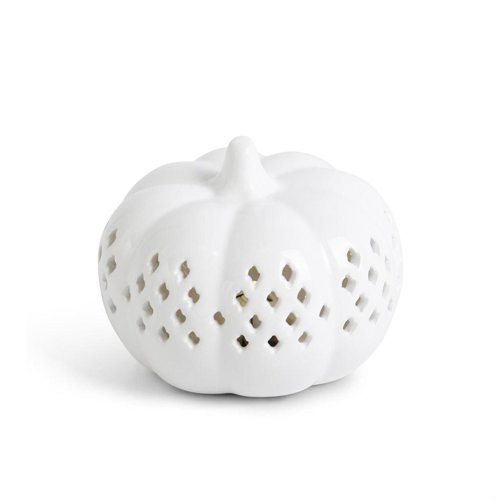 White Ceramic Led Pumpkin