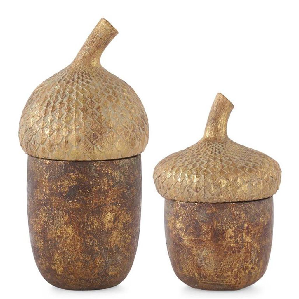 Gold &amp; Bronze Acorn Containers