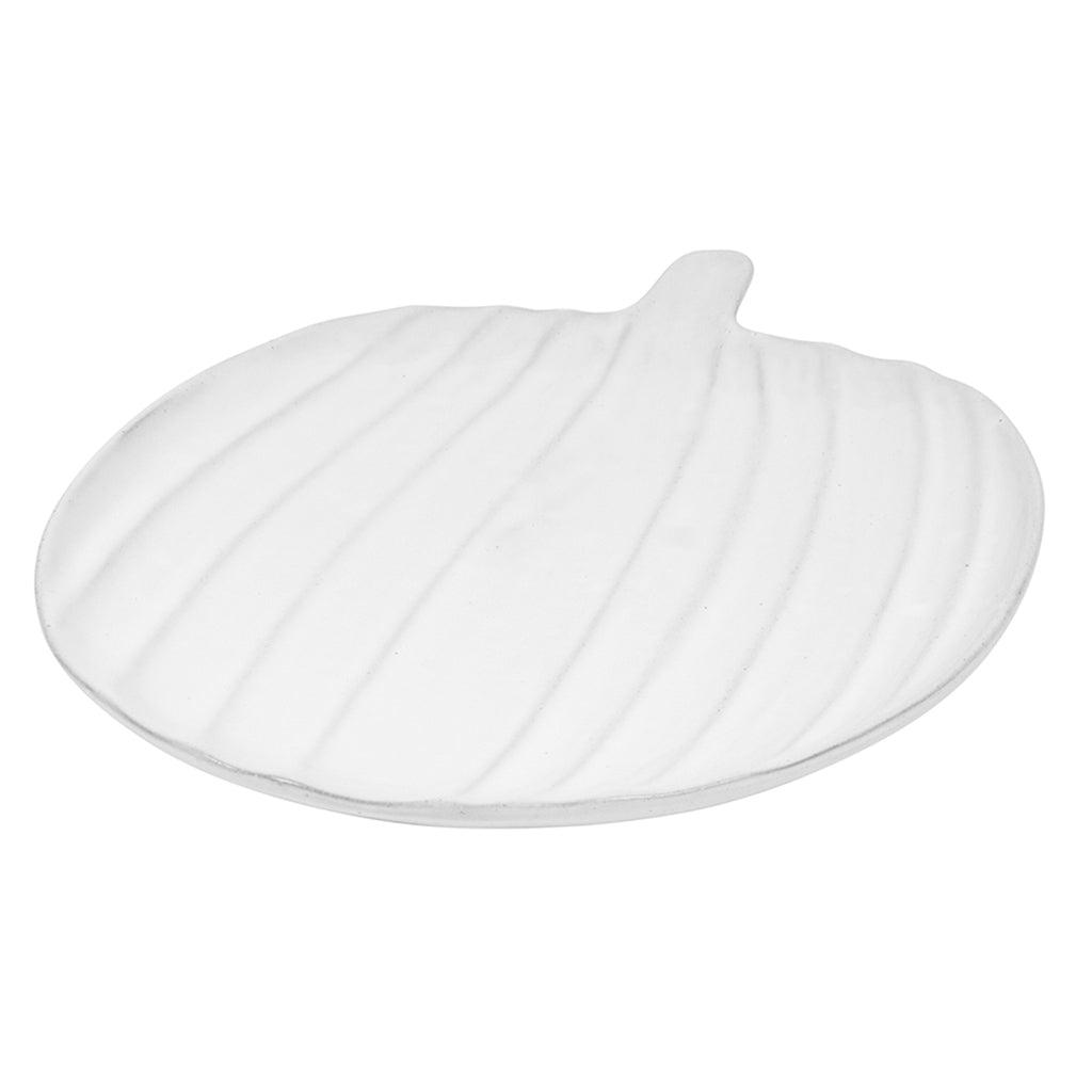 Pumpkin Shaped White Serving Plate