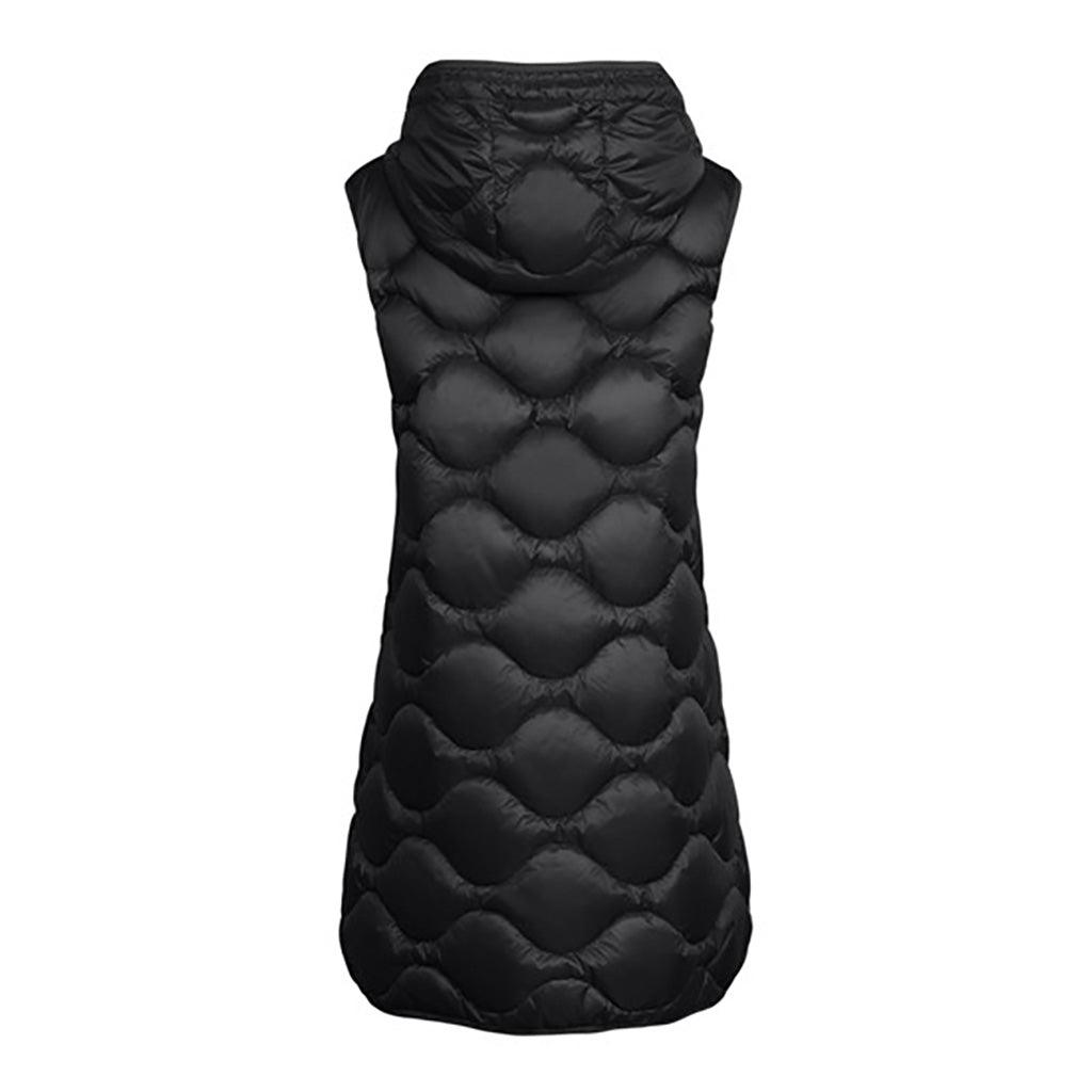 Long Quilt Vest Black