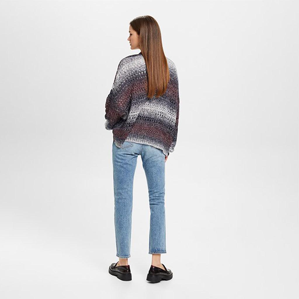 V Neck Cardigan Aubergine