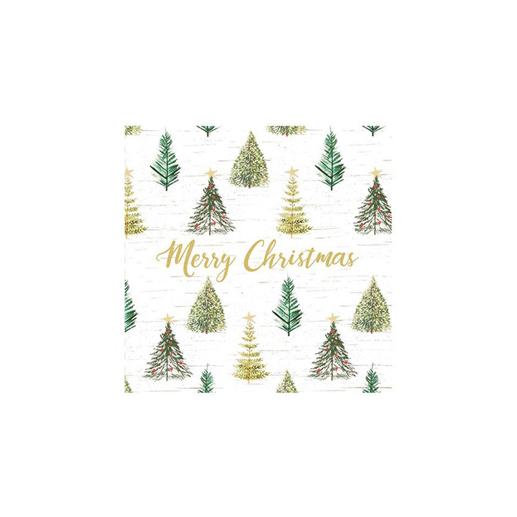 Merry Christmas Tree Cocktail Napkin 20pk