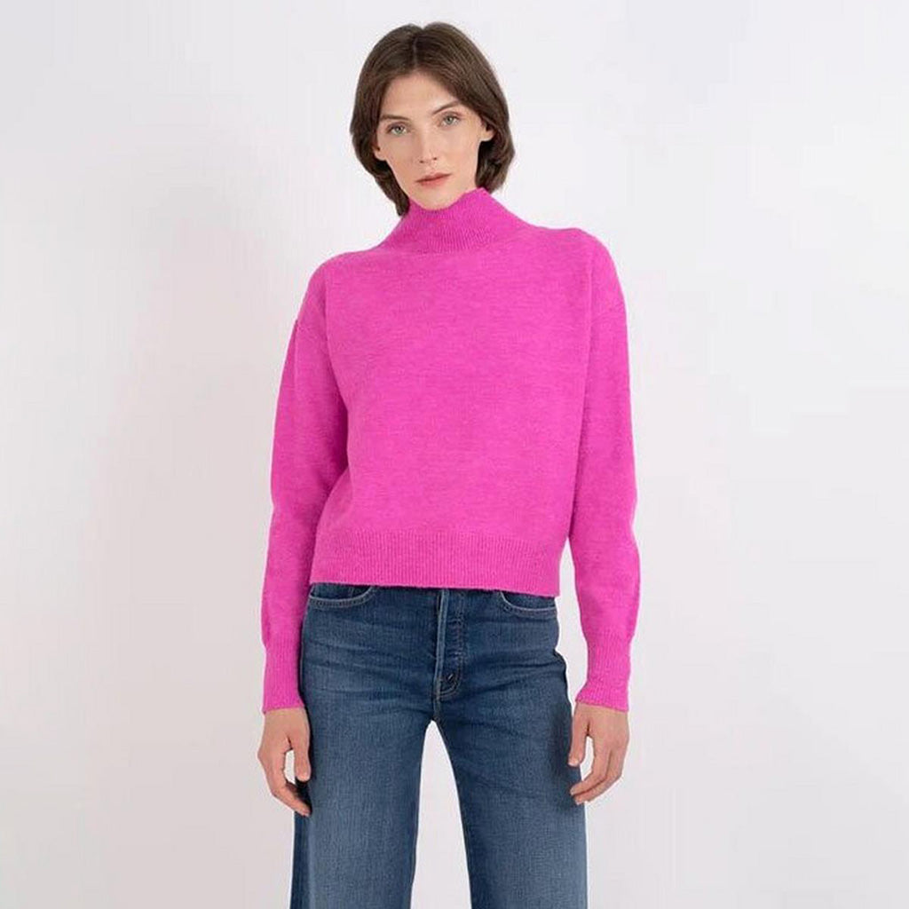 Mock Neck Sweater Magenta