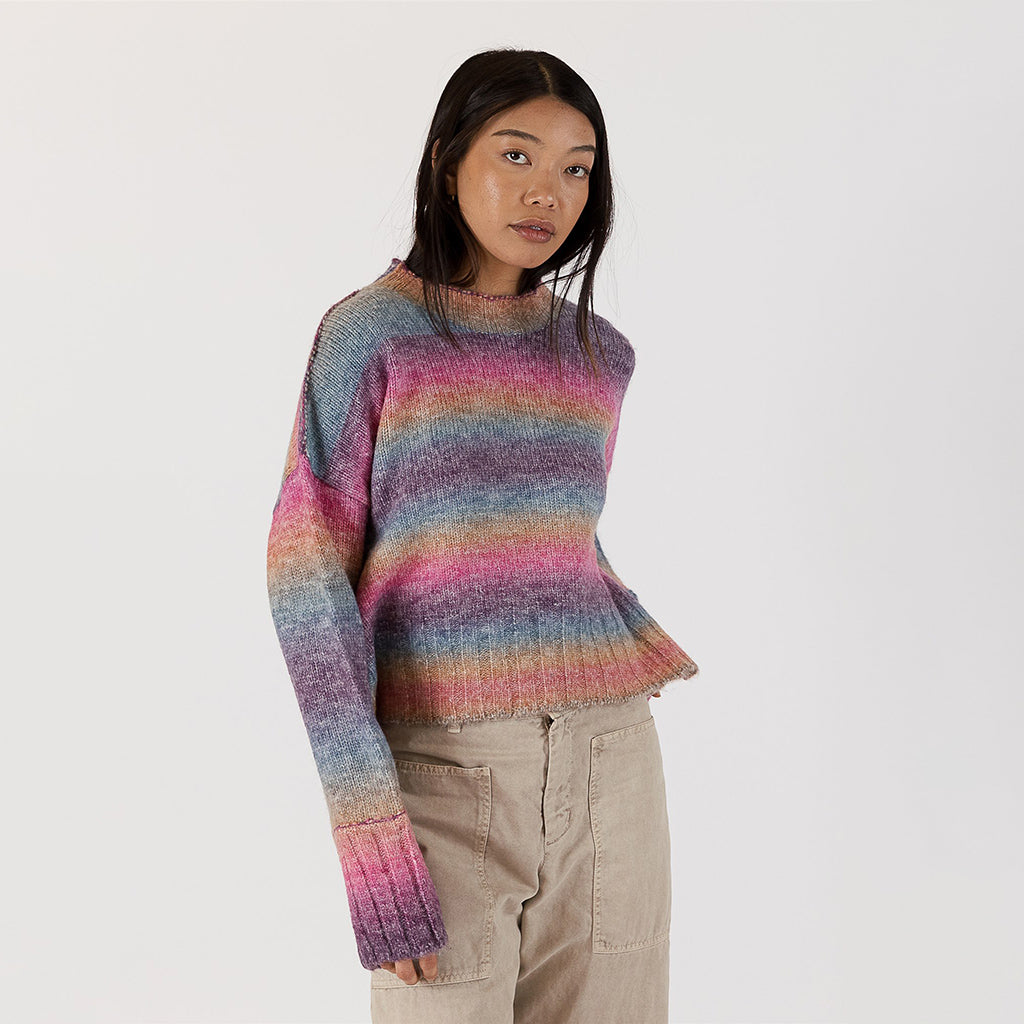 Crew Neck Sweater Dark Ombre