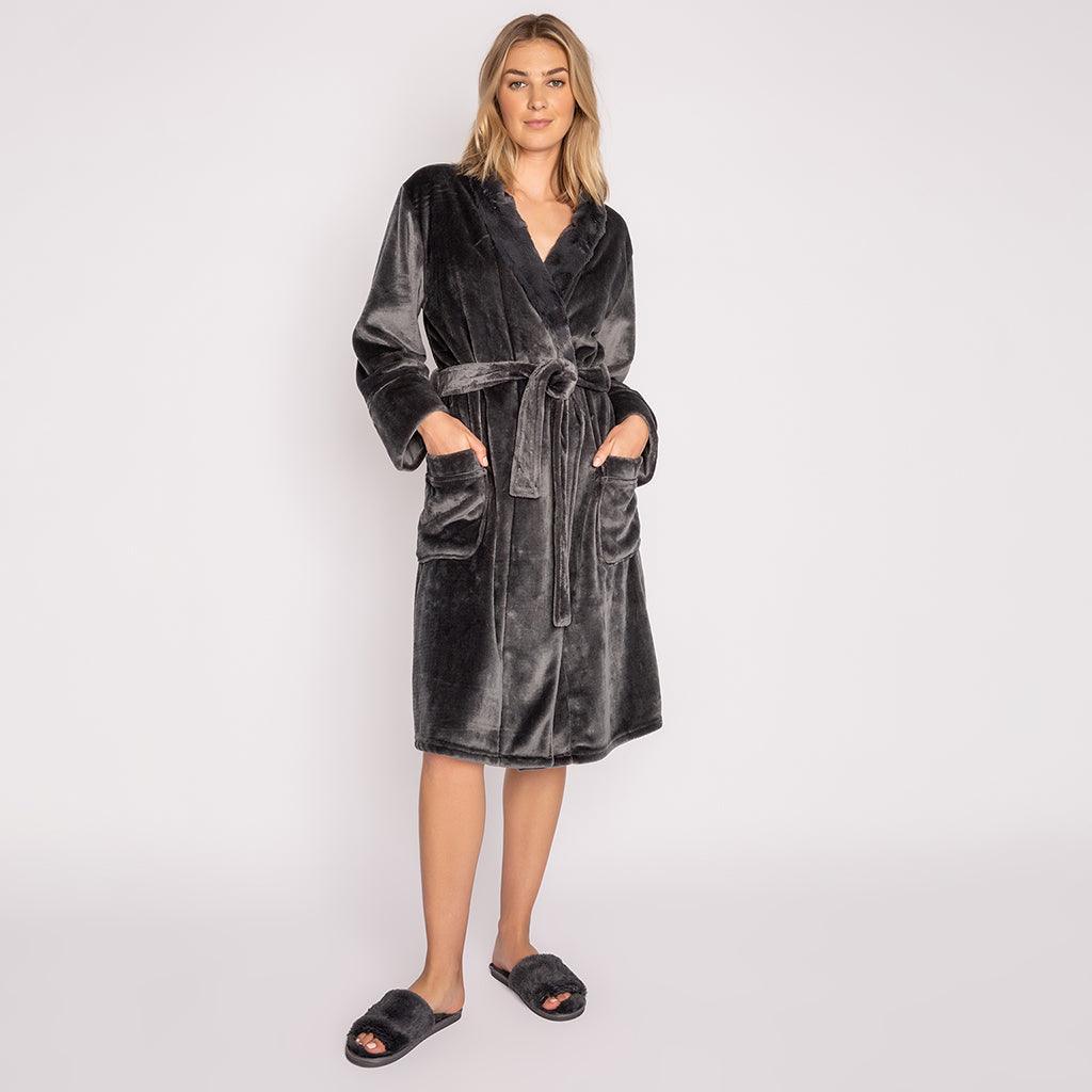 Luxe Plush Robe Charcoal