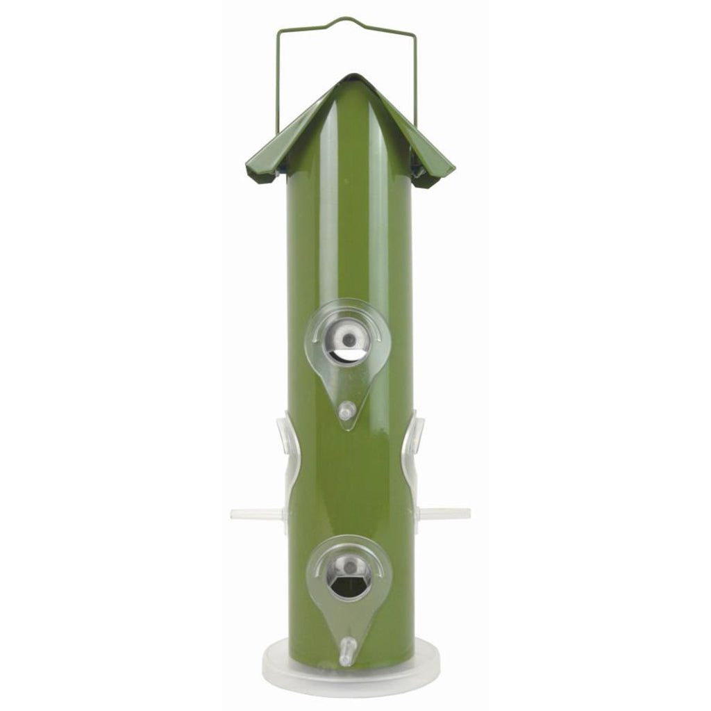Green Metal Tube Feeder