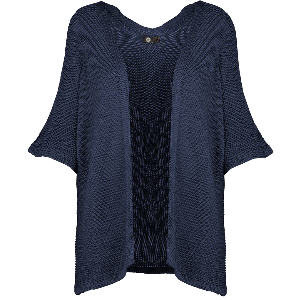 Knitted 3/4 Sleeve Cardigan Navy