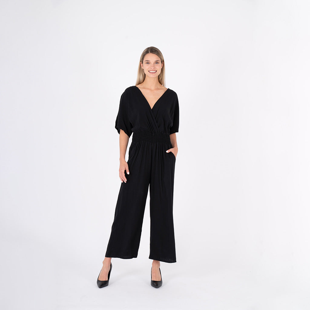 Wrap Front Jumpsuit Black - Sheridan Nurseries Online