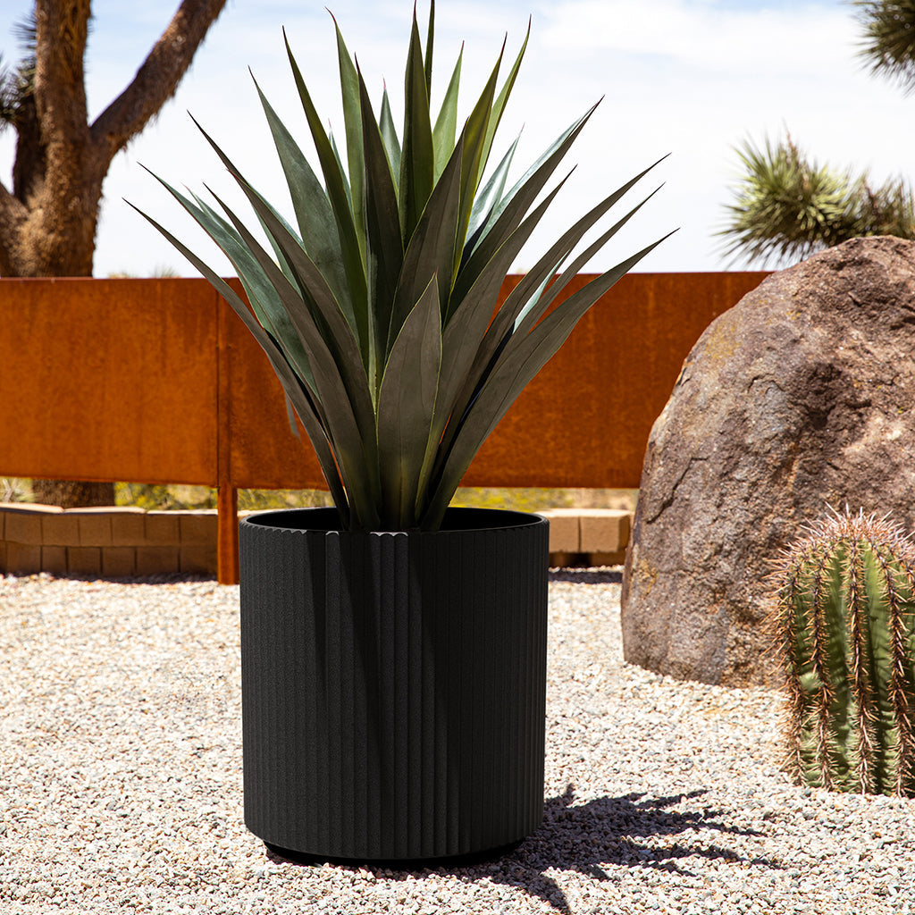 Mason Demi Planter 20" Black
