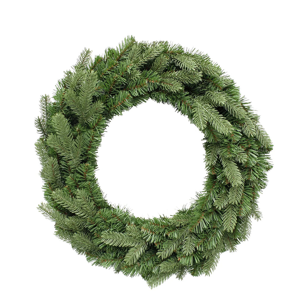 Embrace the holiday spirit with the Sherwood Wreath, a beautiful 24-inch wreath adorned with 208 tips. Its lush and lifelike appearance will bring a touch of nature to your holiday décor, making it a perfect addition to your home.