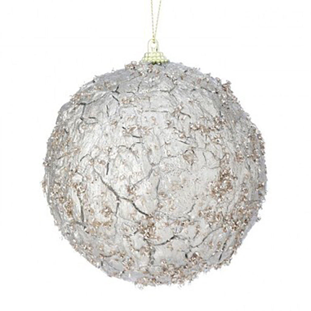 Beaded Crackle Ball Ornament