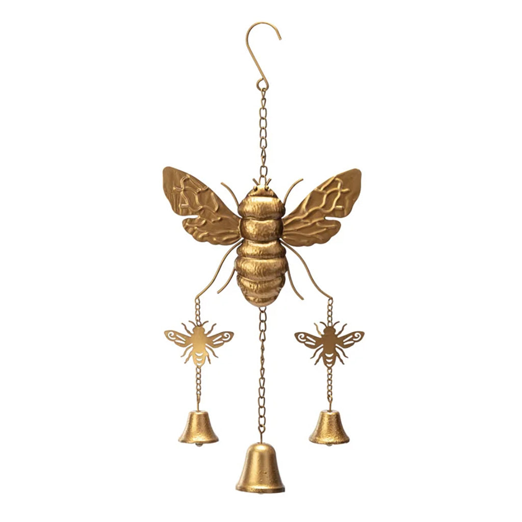 Add a touch of charm to your outdoor space with our Bumble Bee Windchime. Enjoy the delightful sound of tinkling chimes as the gentle breeze blows through your garden. The adorable bumble bee design adds a playful and stunning touch to your home décor. Measures &nbsp;9" L x 15" H.
