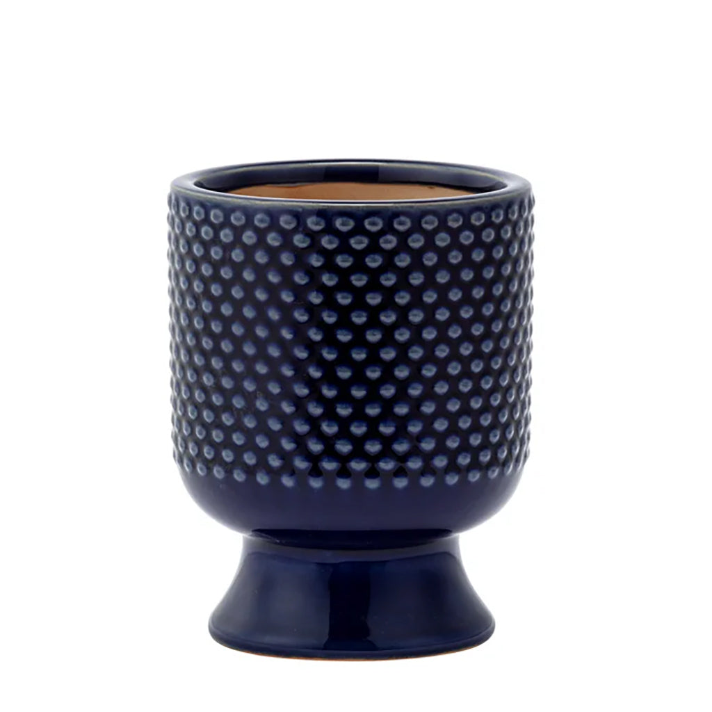 Cobalt Hobnail Pedestal Pot