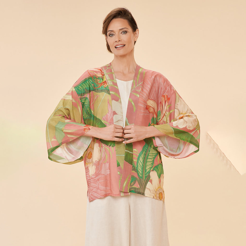 Delicate Tropical Candy Kimono Jacket