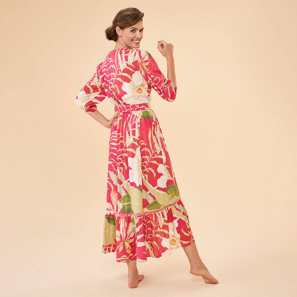 Delicate Tropical Dark Rose Dress