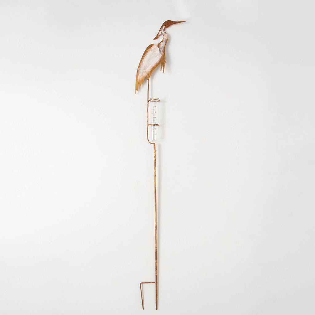 Crane Rain Gage Garden Stake