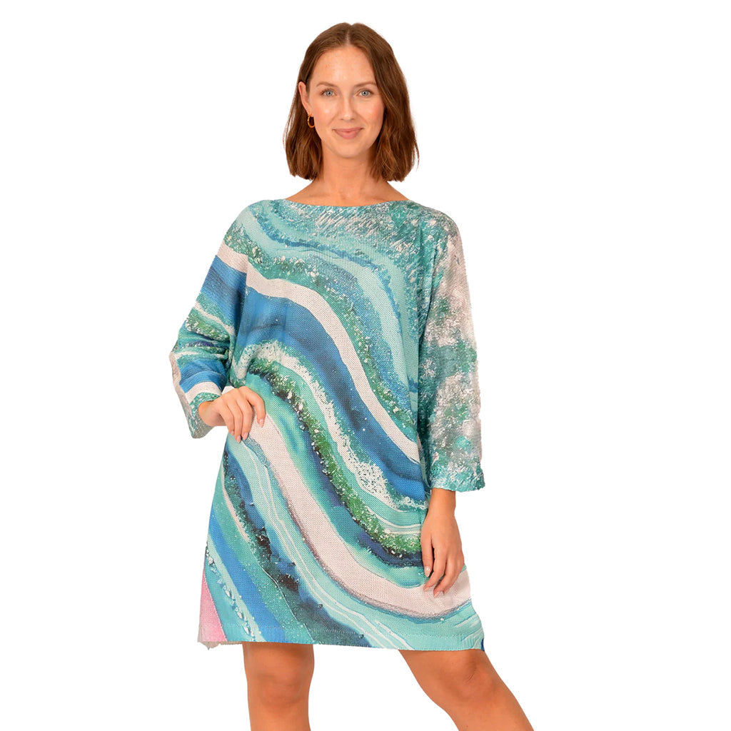 Knit Waves Print Dress