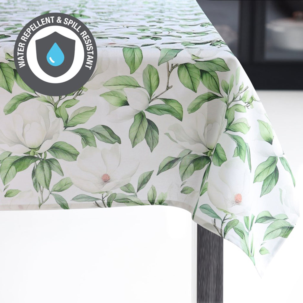 White Blossom Water Repellent Tablecloth