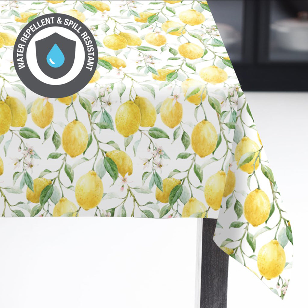 Fresh Lemon Water Repellent Tablecloth