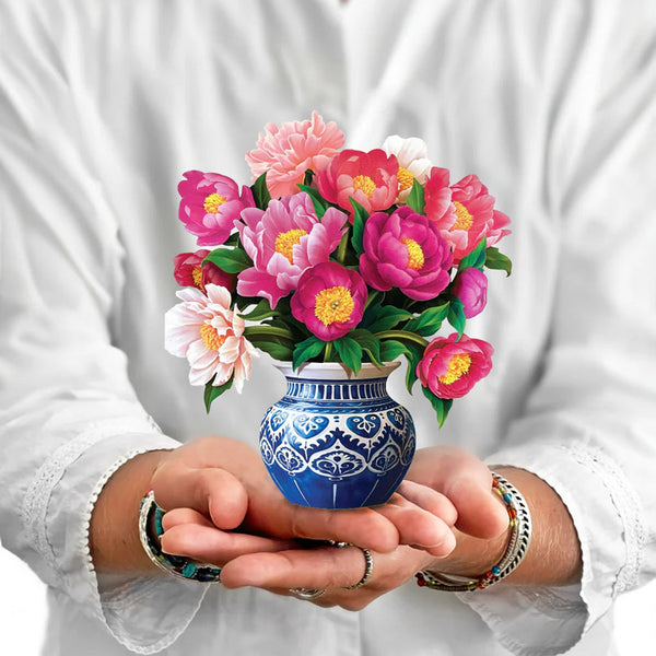 置物 PEONY DOLL Peony Paradise Mini 3D Paper Bouquet And Card - Sheridan Nurseries