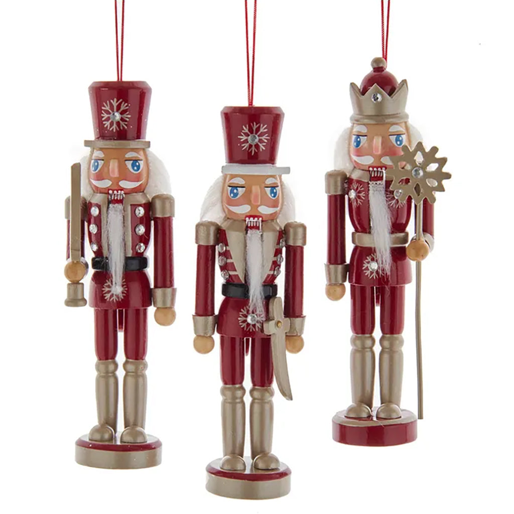 Regal Red and Platinum Nutcracker Ornament