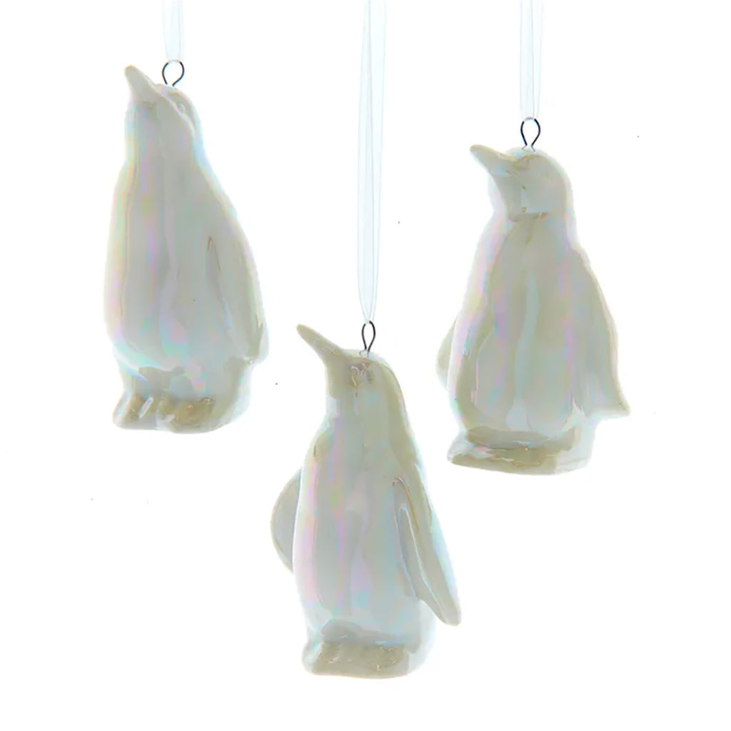 White Opal Penguin Ornament