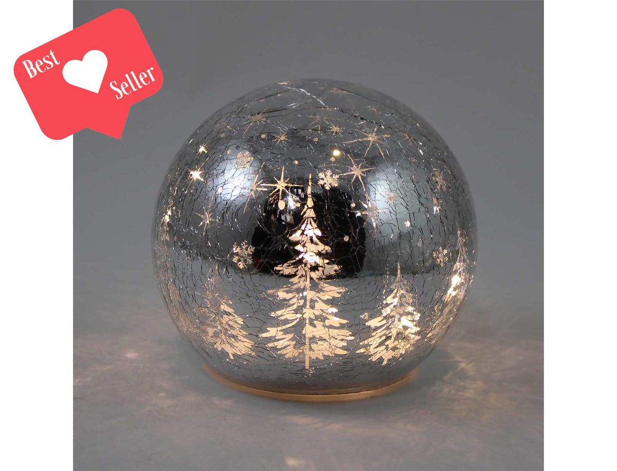 Crackle Glass Ball with LED