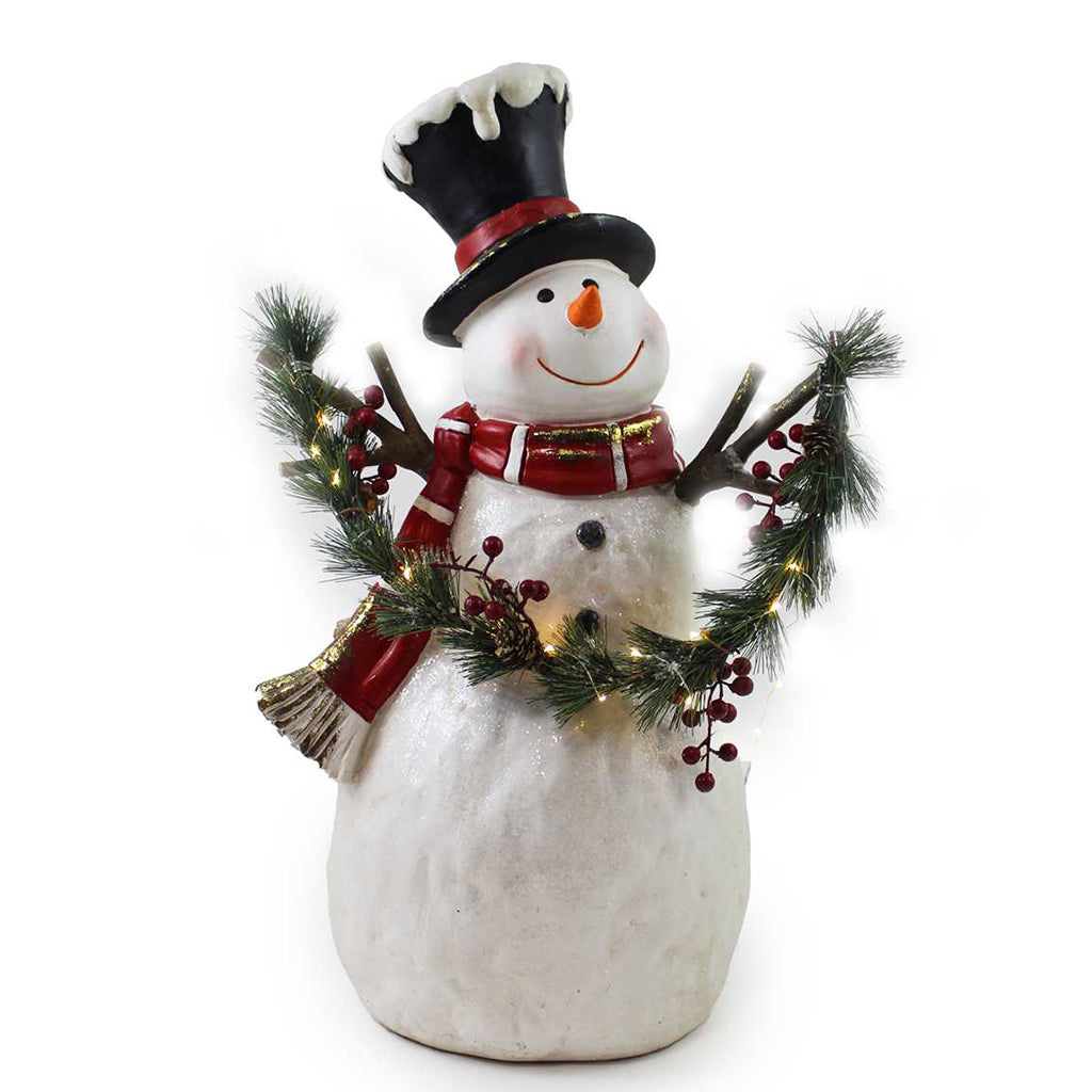 Snowman Holding LED Garland