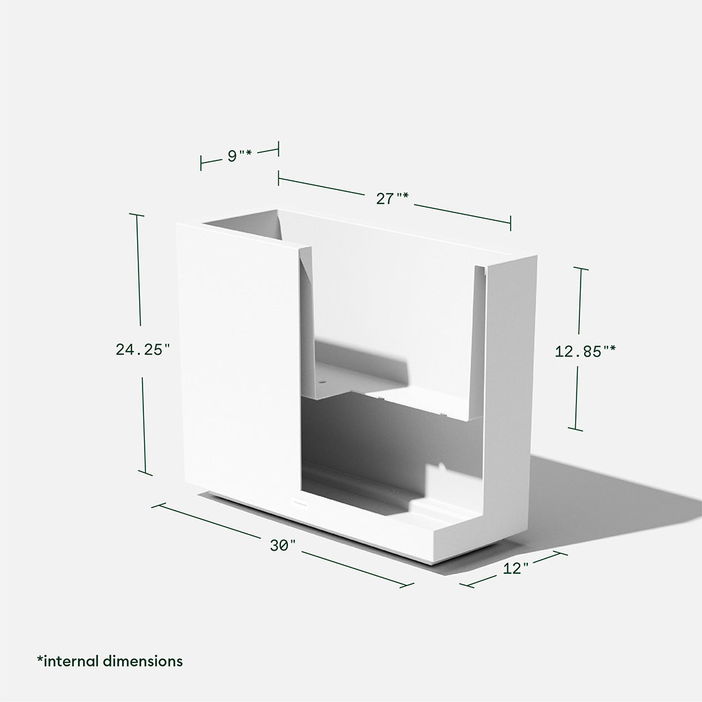 Block Span Planter 30X12X24' White
