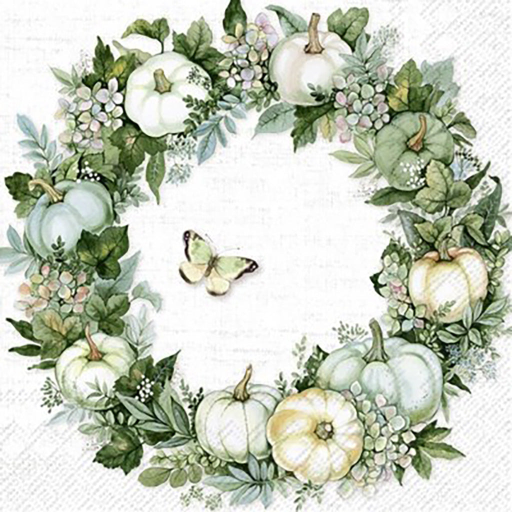 Pumpkin Wreath Cream Napkin