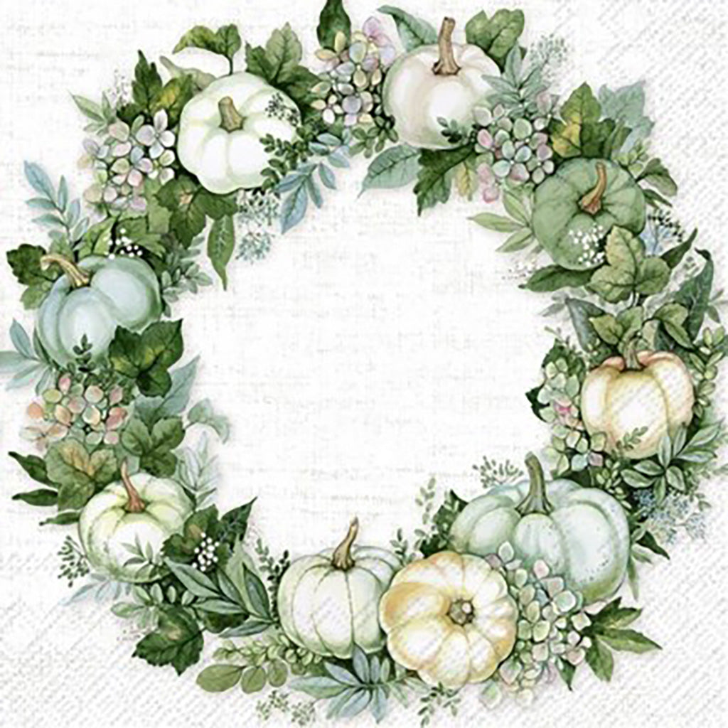 Pumpkin Wreath Cream Napkin