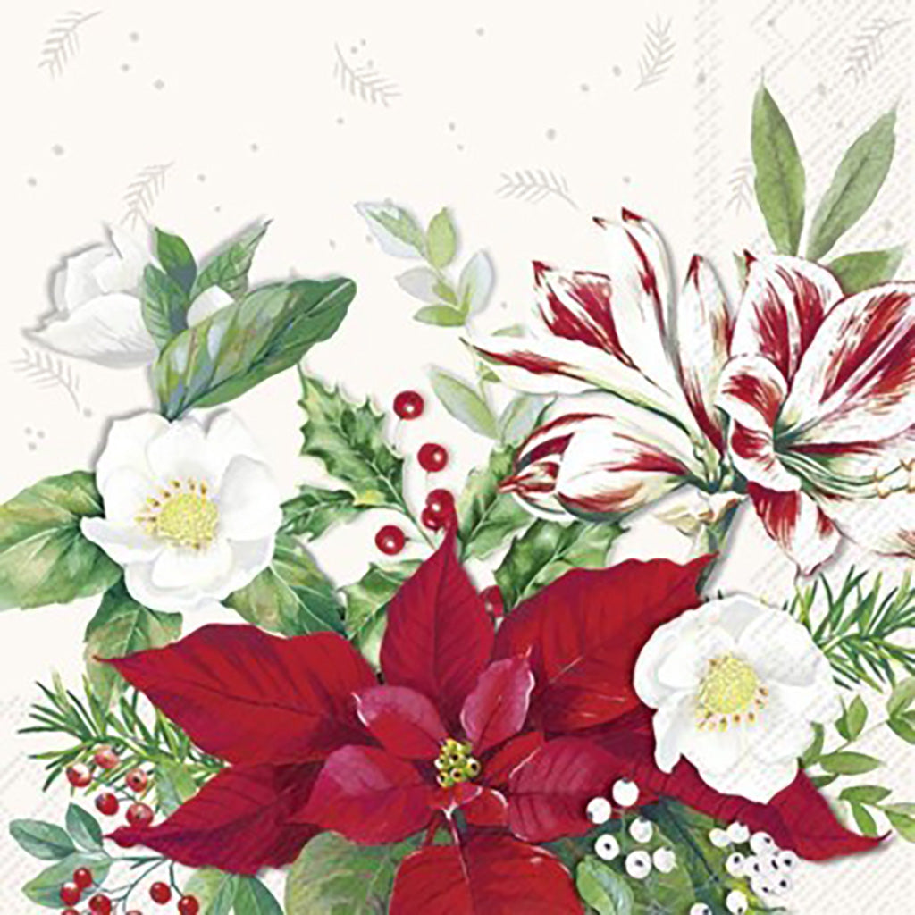 Christmas Florals Lunch Napkin