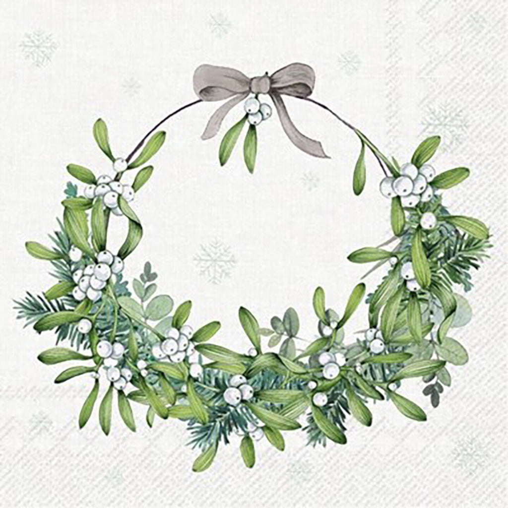 Mistletoe Wreath Lunch Napkin