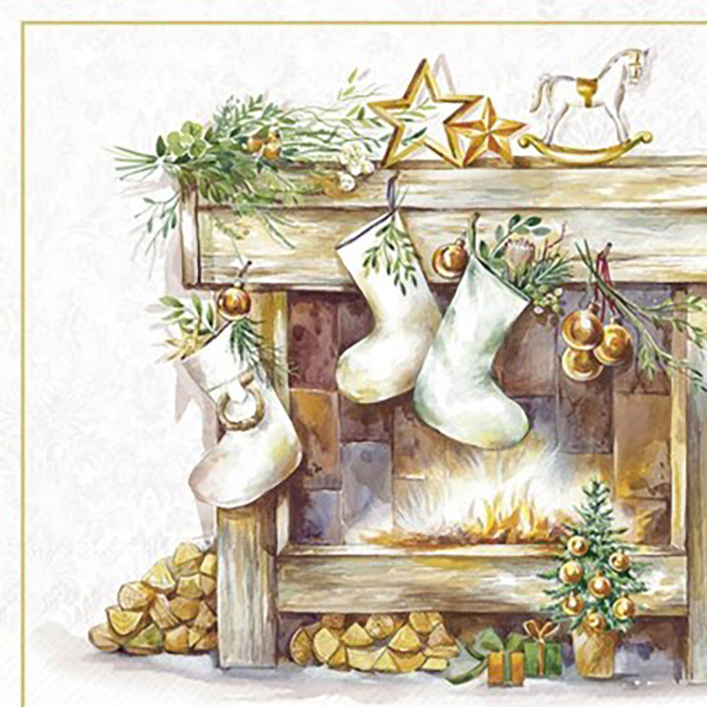 Cozy Fireplace Lunch Napkin