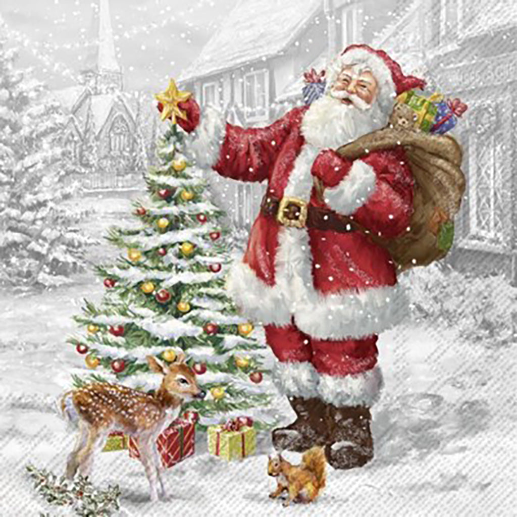 Santa Christmas Tree Lunch Napkin