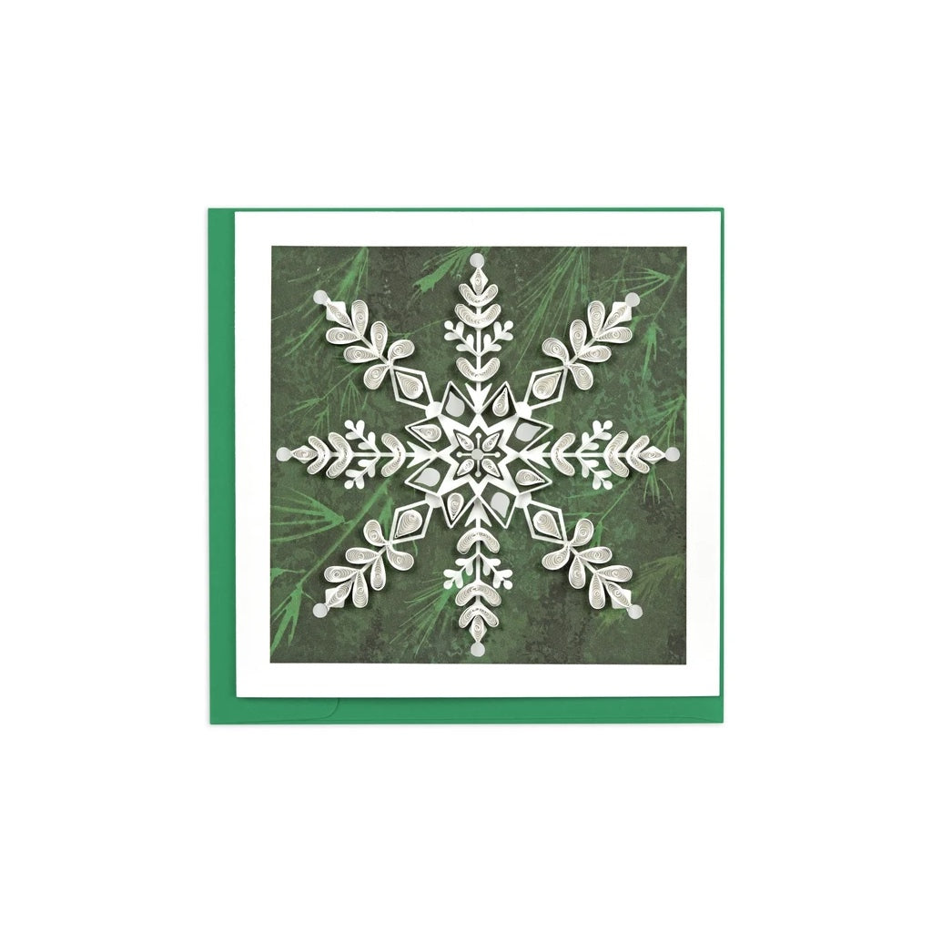 Snowflake on Pine Quilling Card