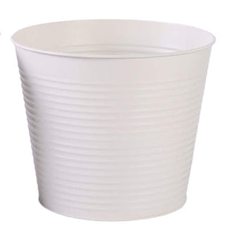 Round Ribbed Pot White Round Ribbed Pot White 8In - Sheridan Nurseries