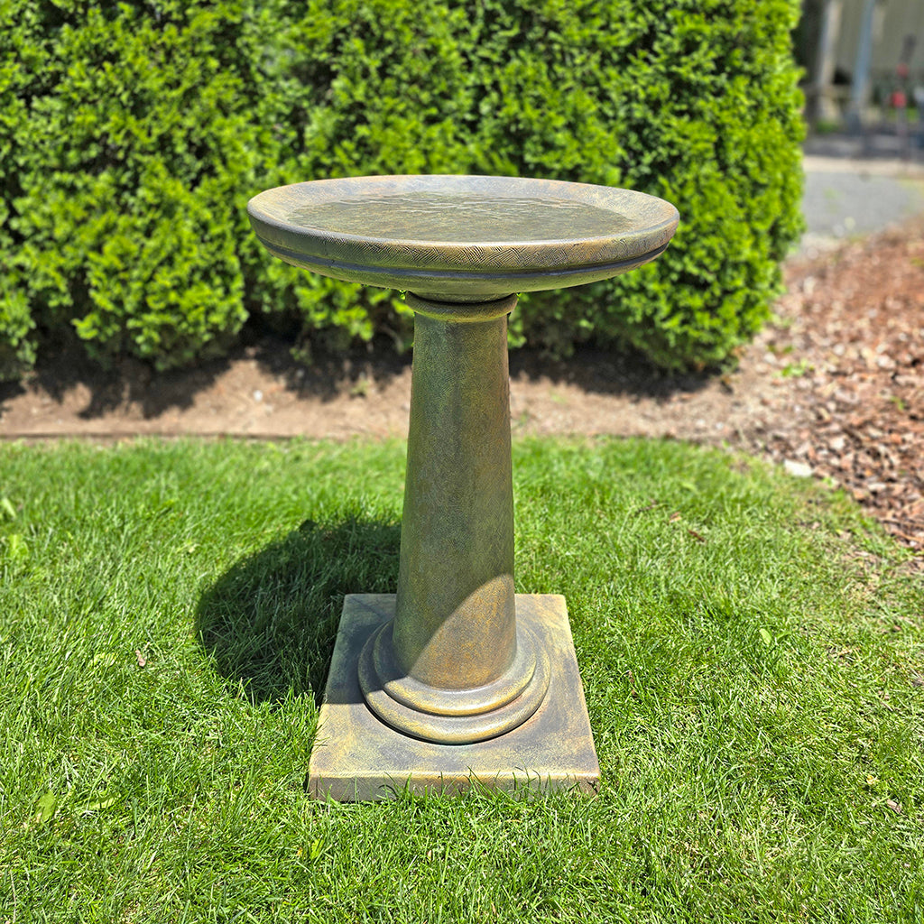 2 Piece Modern Concrete Birdbath