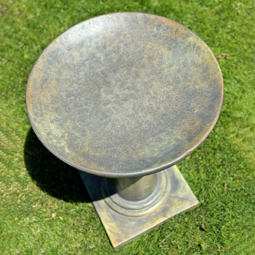 2 Piece Modern Concrete Birdbath