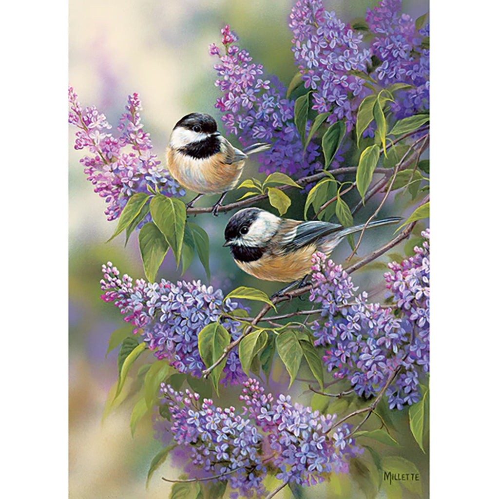 Chickadees And Lilacs 1000Pc Puzzle